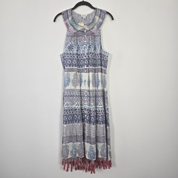 Sundance Dresses & Skirts - Sundance Leyna Dress Womens L Embroidered Tassel Boho‎ Festival Artisan Coastal